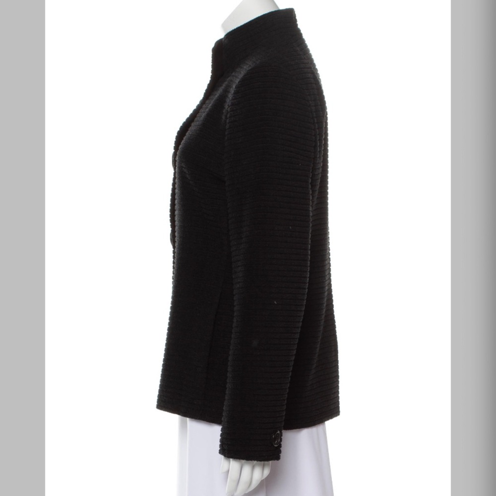 Akris Punto Stand Collar Ribbed Jacket Gray Size 8 - Picture 2 of 15